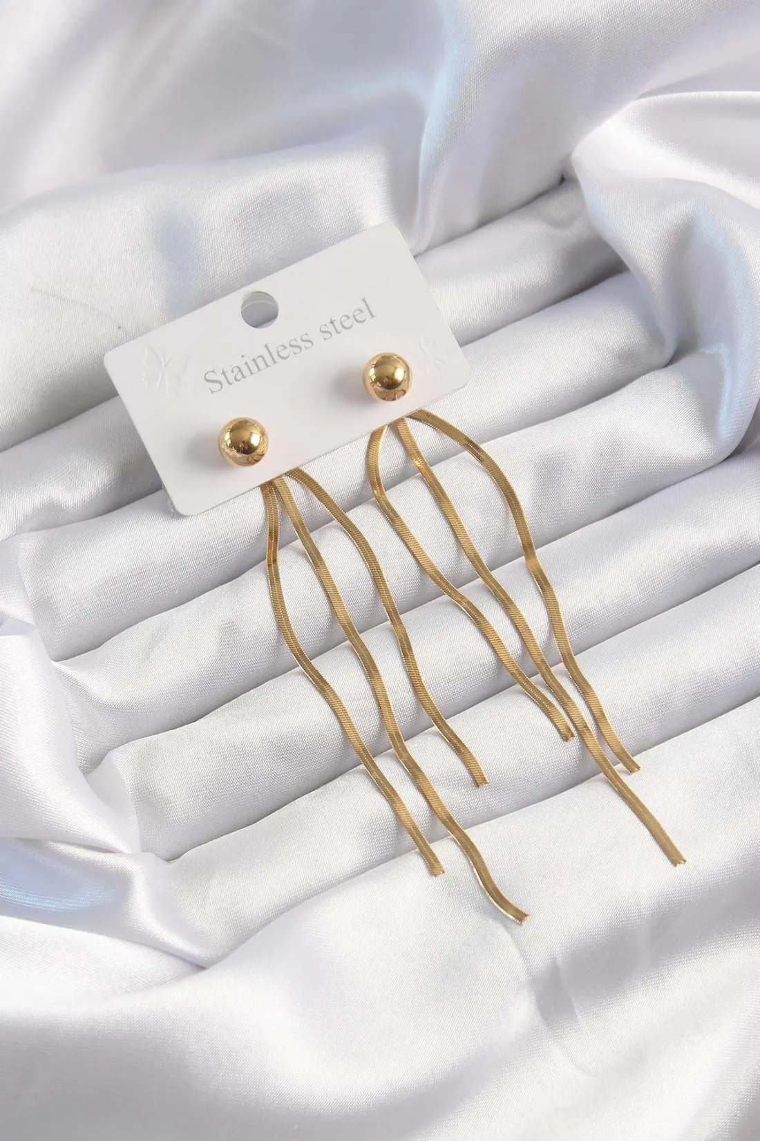 316L Çelik Gold Renk İtalyan Model Topçuk Küpe