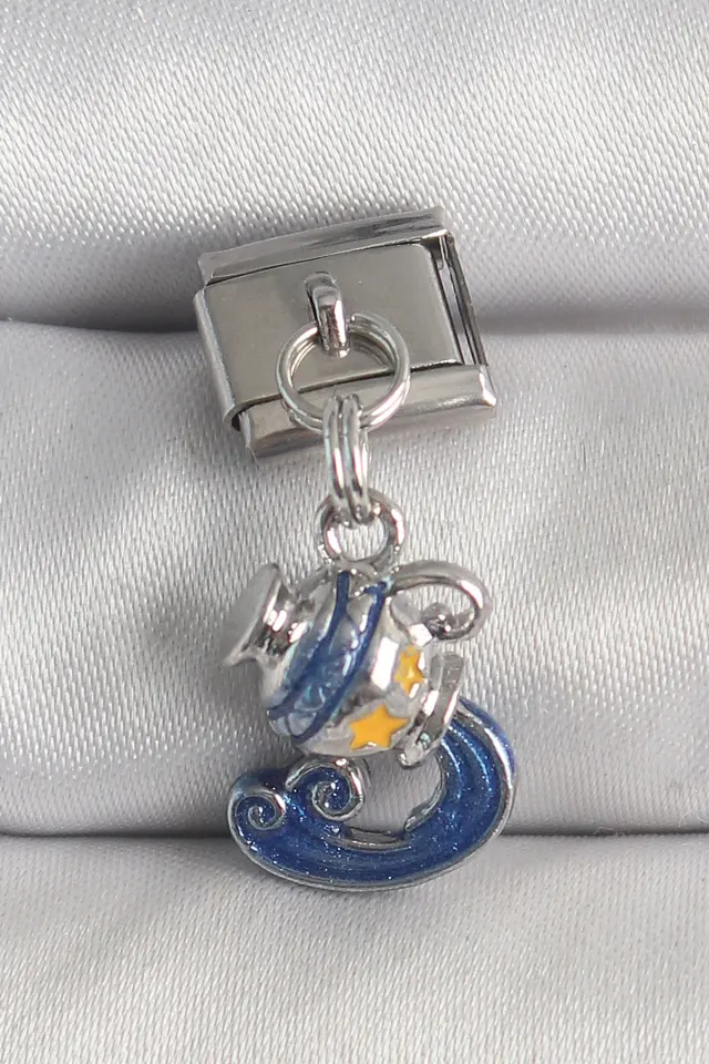 316L Çelik Gümüş Renk Sallantı Kova Burç Model Nomination Charm