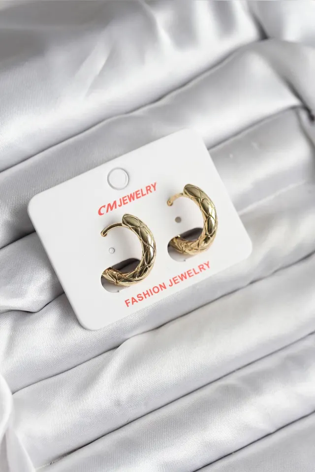 14K Gold Renk Kaplama CM Kadın Küpe