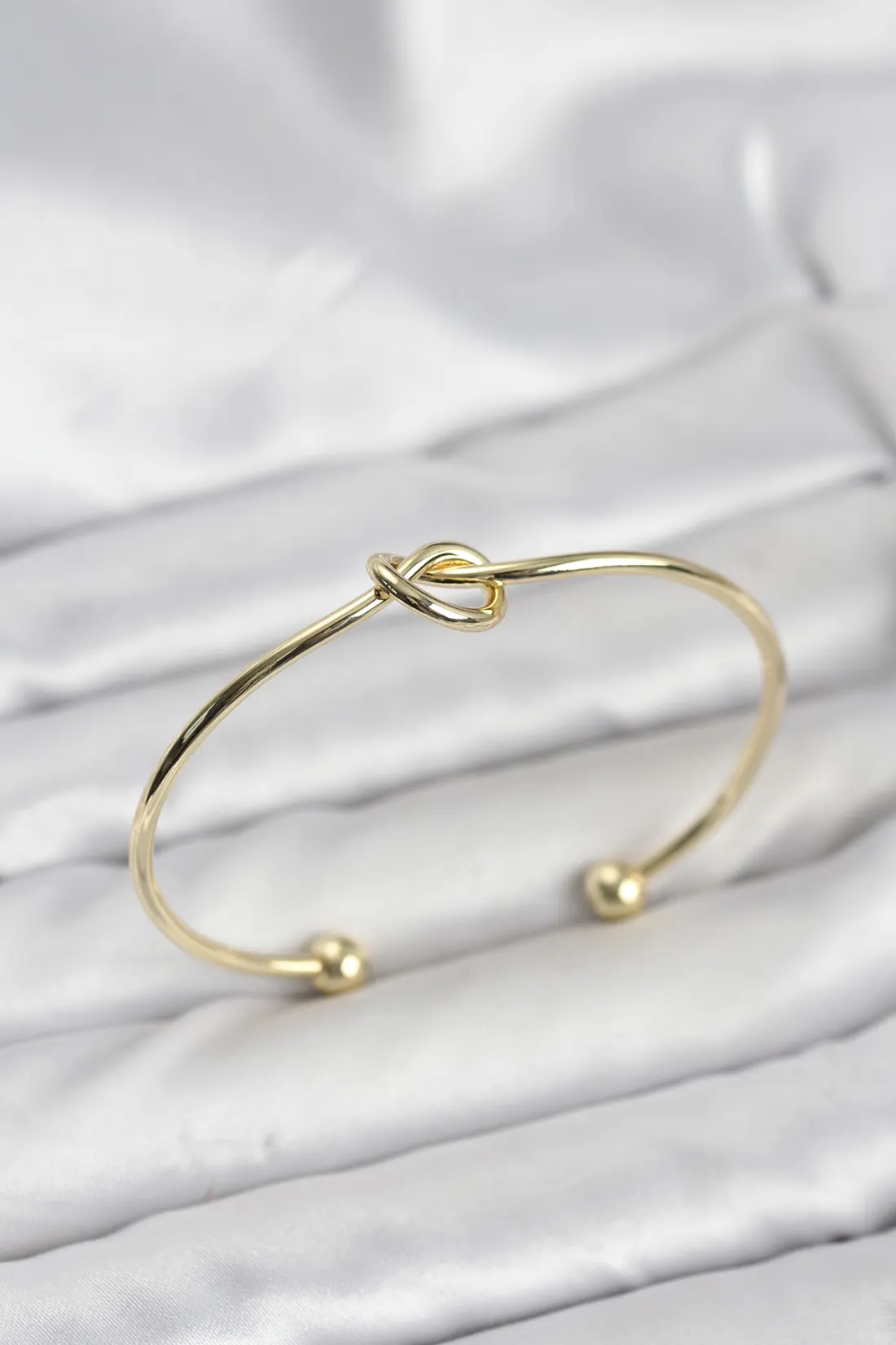Düğüm Model Pirinç Gold Renk Kadın Bileklik