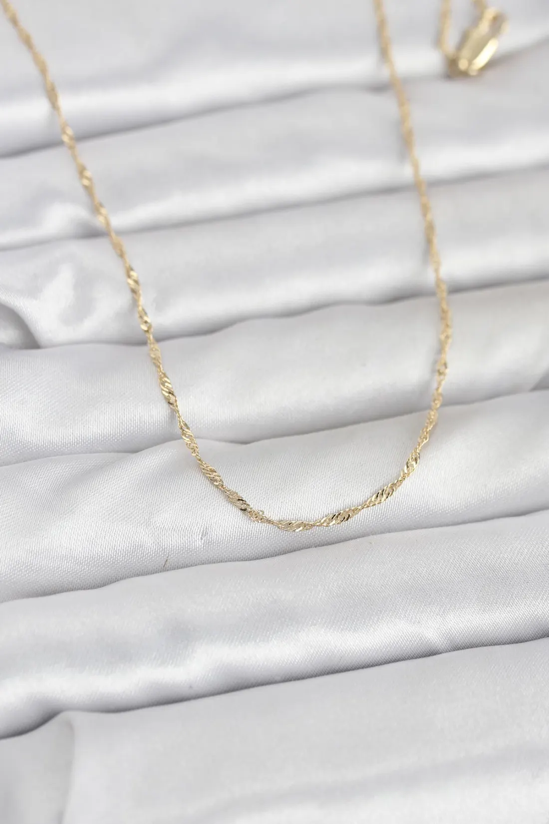 CM 14K Gold Renk Burgu Model 60 cm Kadın Kolye