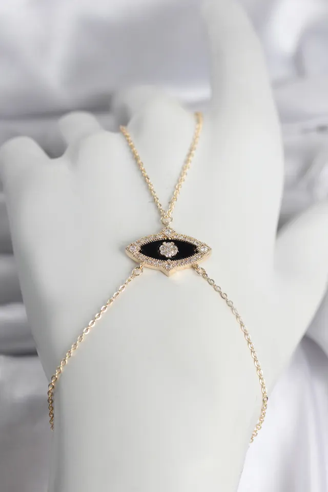 Pirinç Göz Model Gold Renk Zirkon Taşlı Kadın Şahmeran