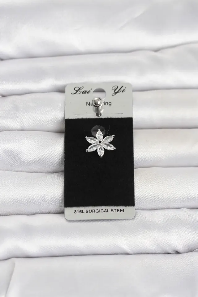 316L Cerrahi Çelik Lotus Model Göbek Piercing