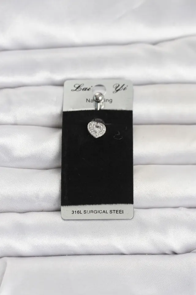 316L Cerrahi Çelik Minimal Kalp Model Göbek Piercing